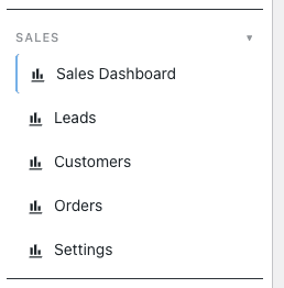 Sales workflow menu example